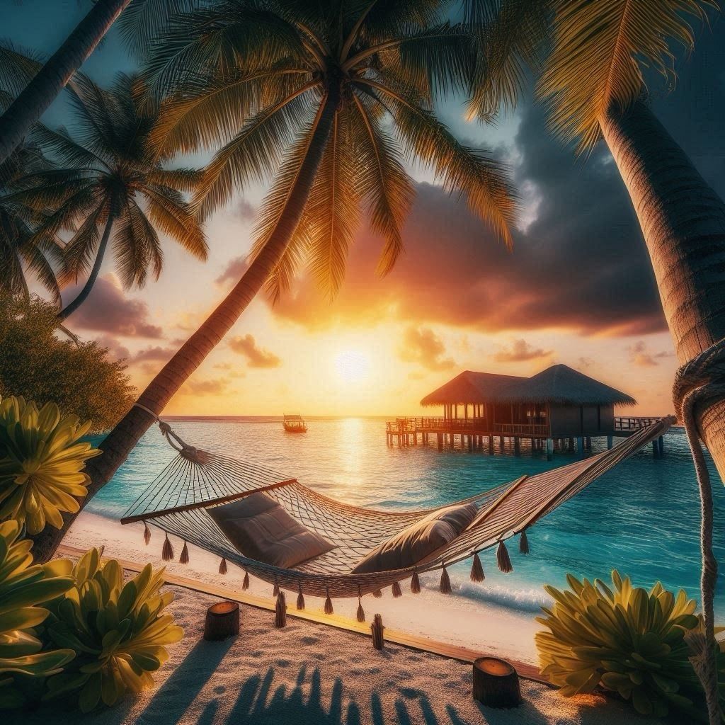 maldives in the evening