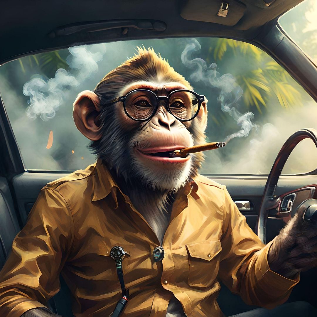 Monkey in the car