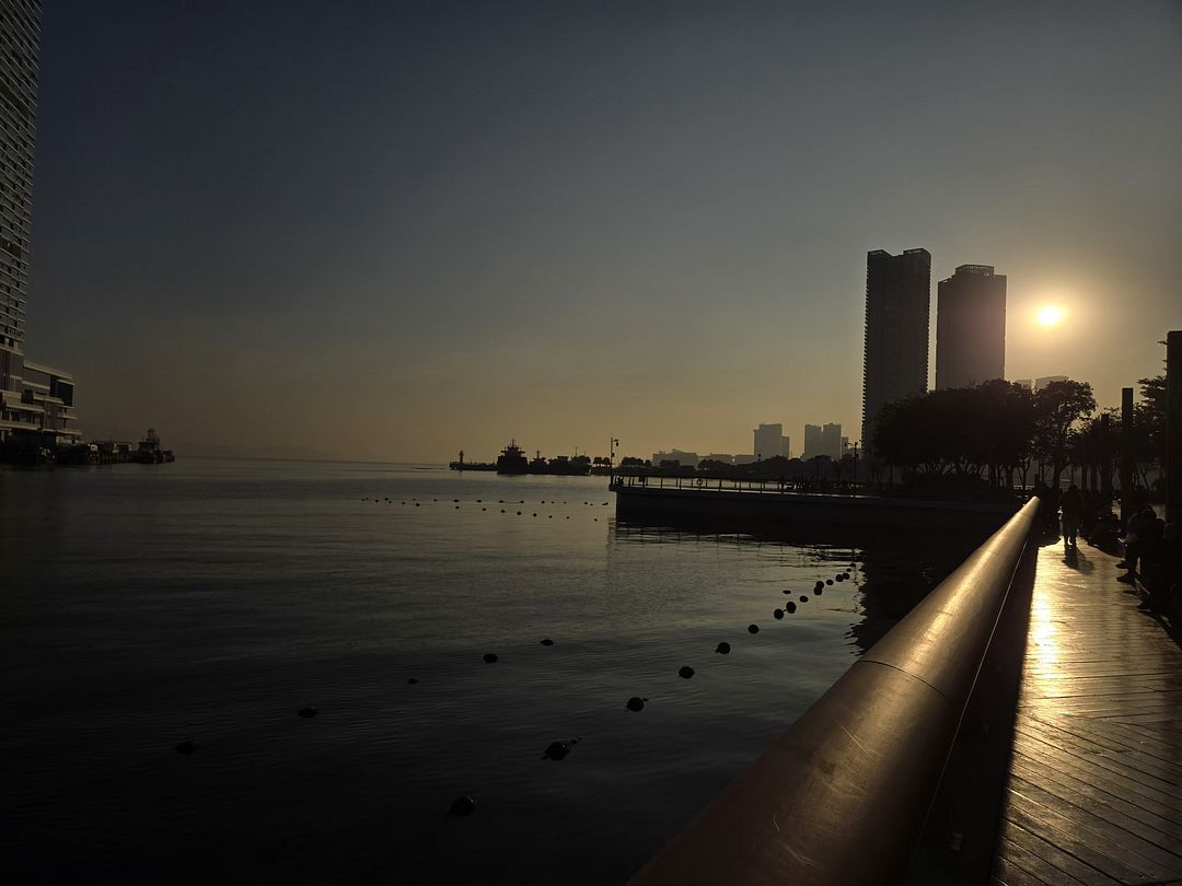 The sunset at a pier