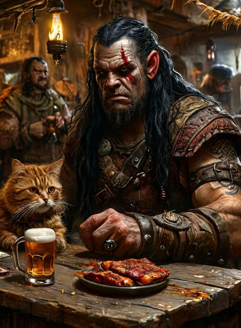 orc and cat