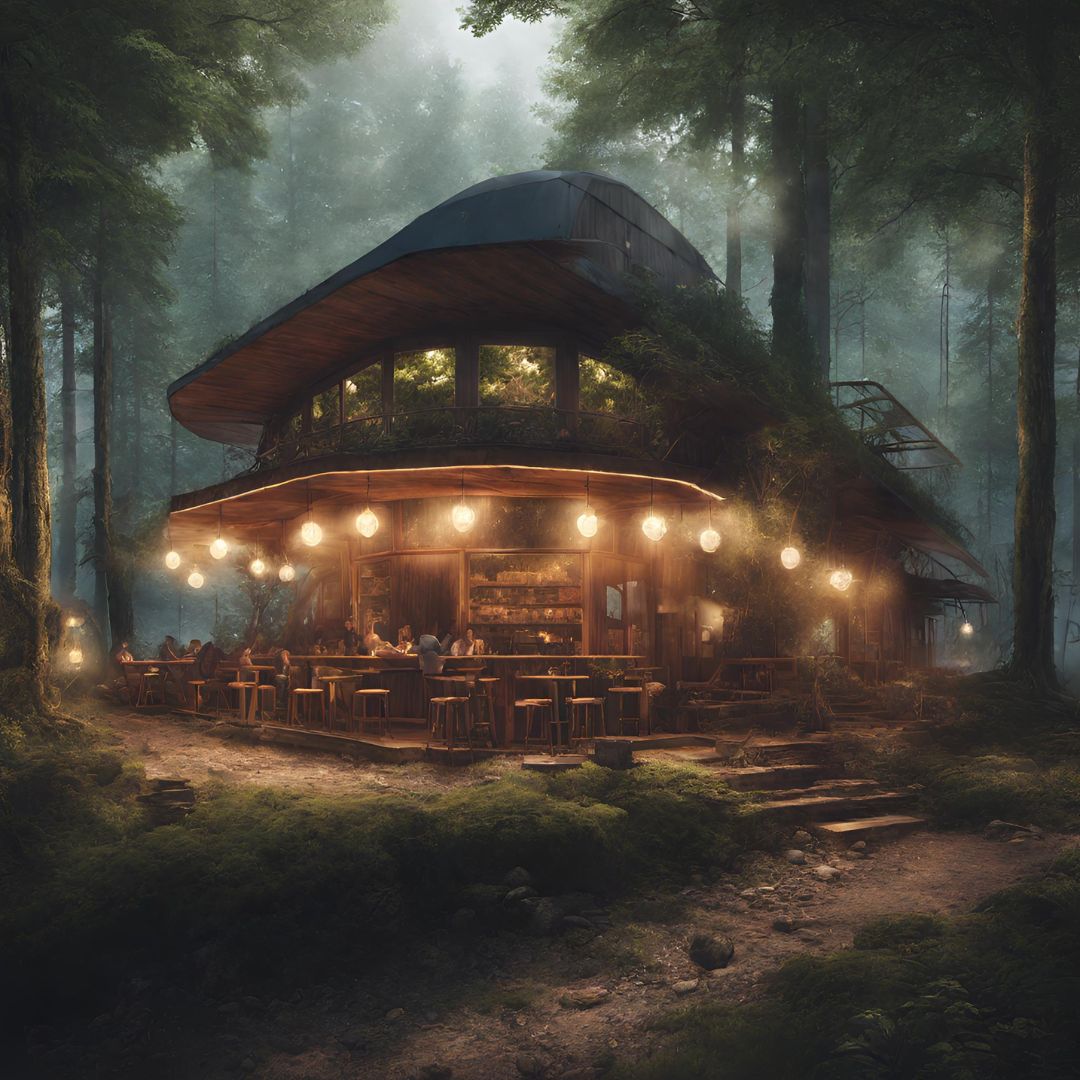 cafe in forest