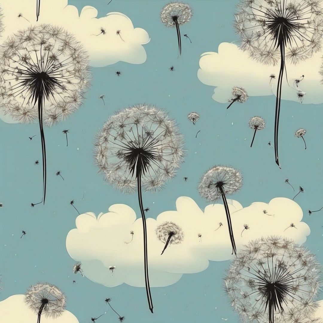 Dandelions  in a beautiful sky