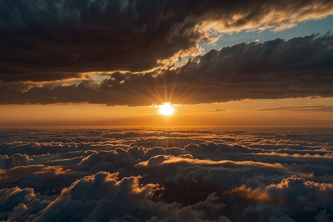 An impressive sunrise from the sky