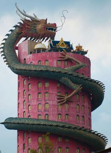 The Dragon Building in Wat Samphran - Thailand