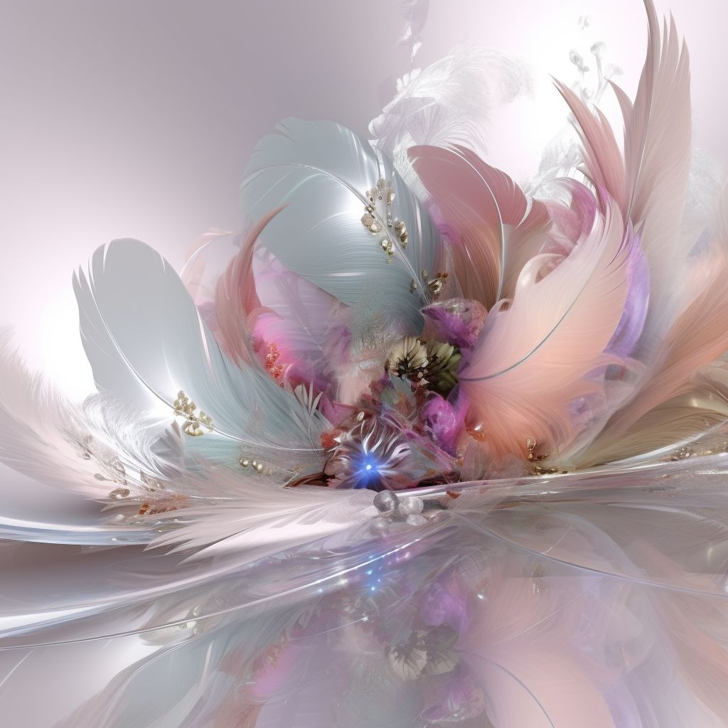 Beautiful flowers and feathers IX