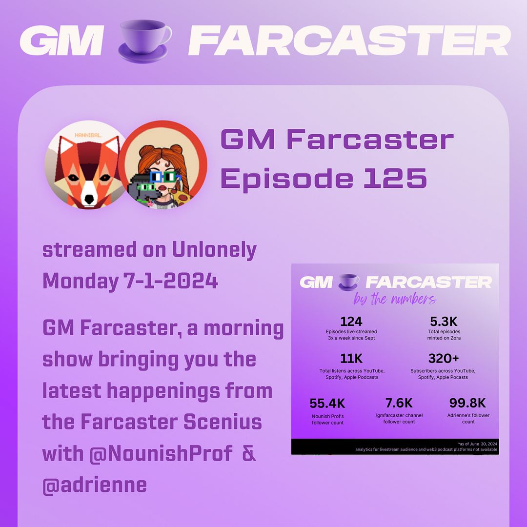 Gm Farcaster Ep125 Monday, July 1, 2024