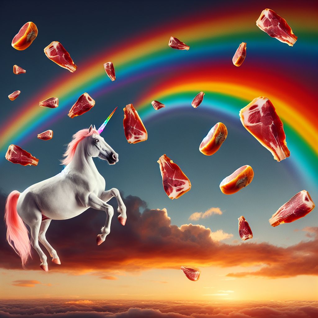 Unicorn loves ham