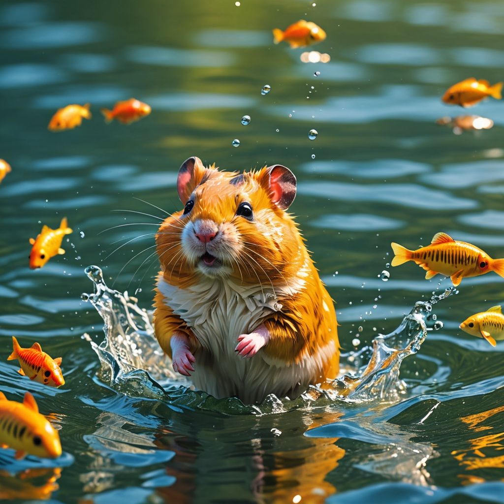 swimming hamster