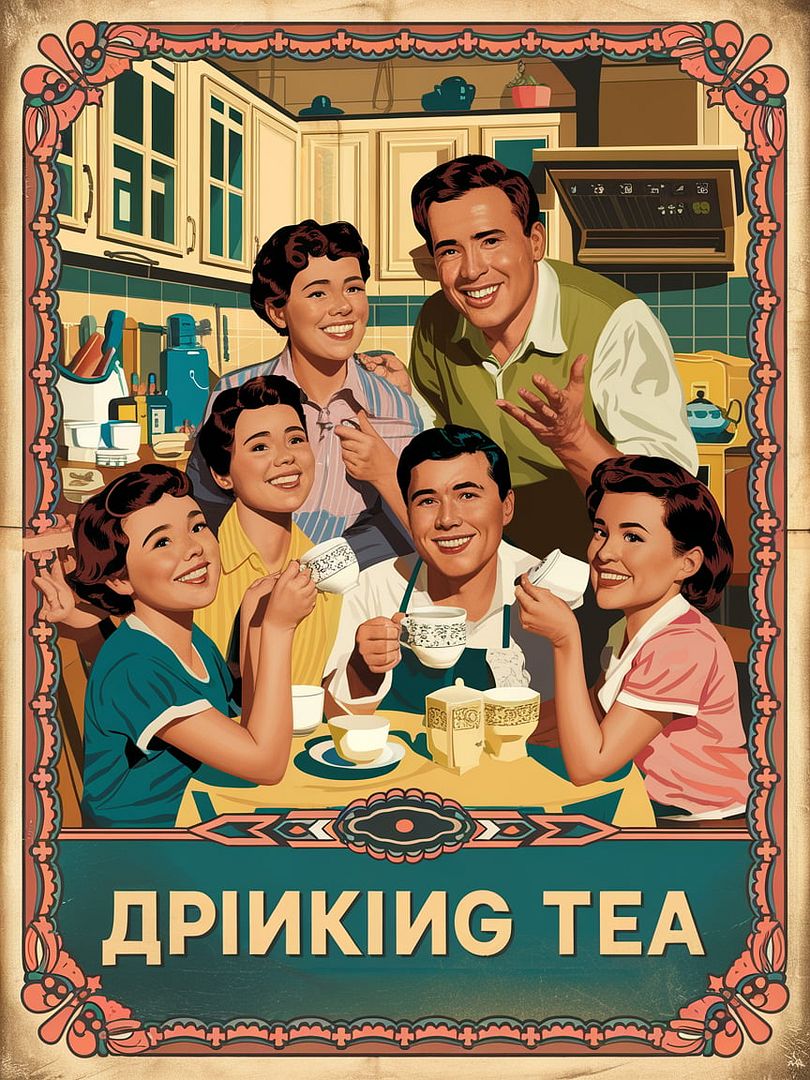 Drinking Tea Poster