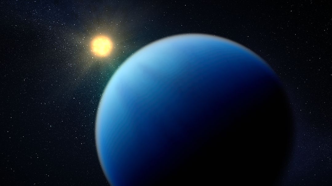 Exoplanet TOI-421 b and Its Star (Illustration)