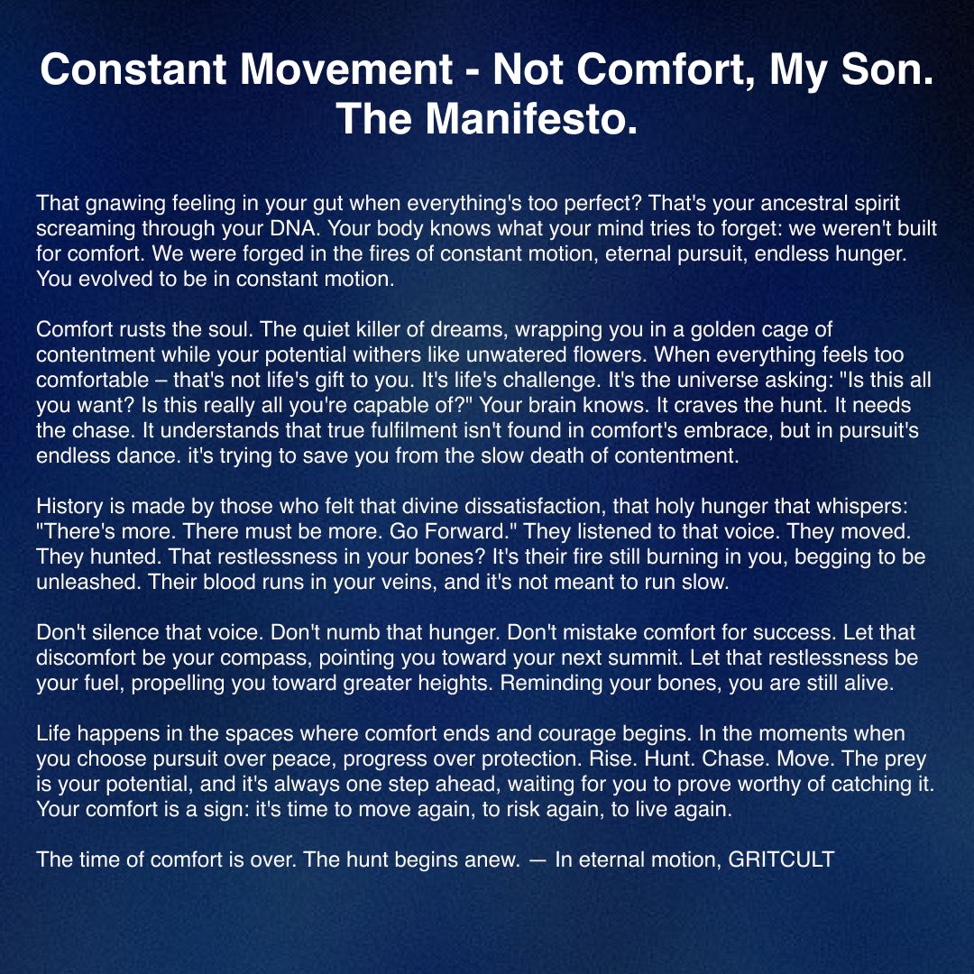 Constant Movement Manifesto.