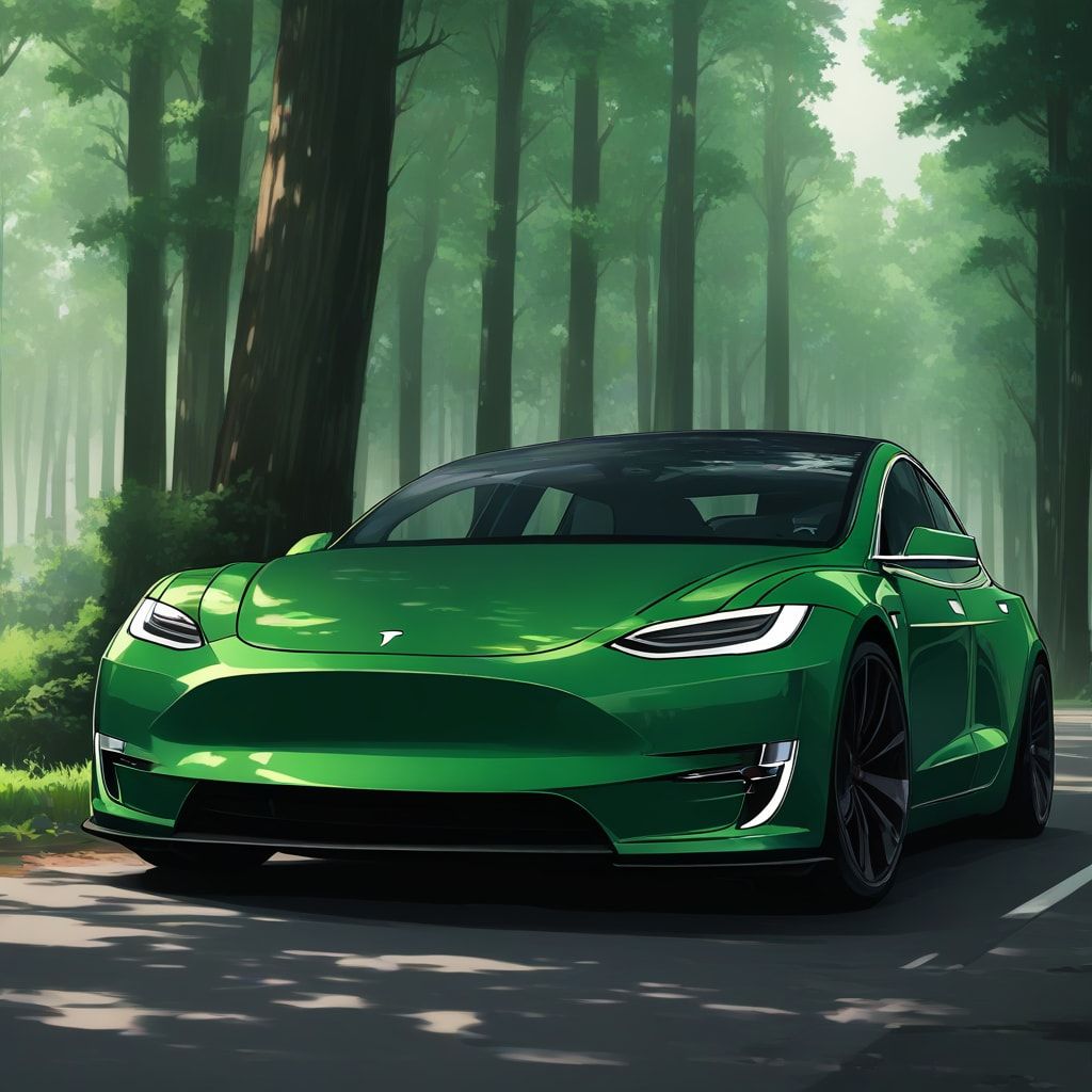 Forest green Tesla NFT