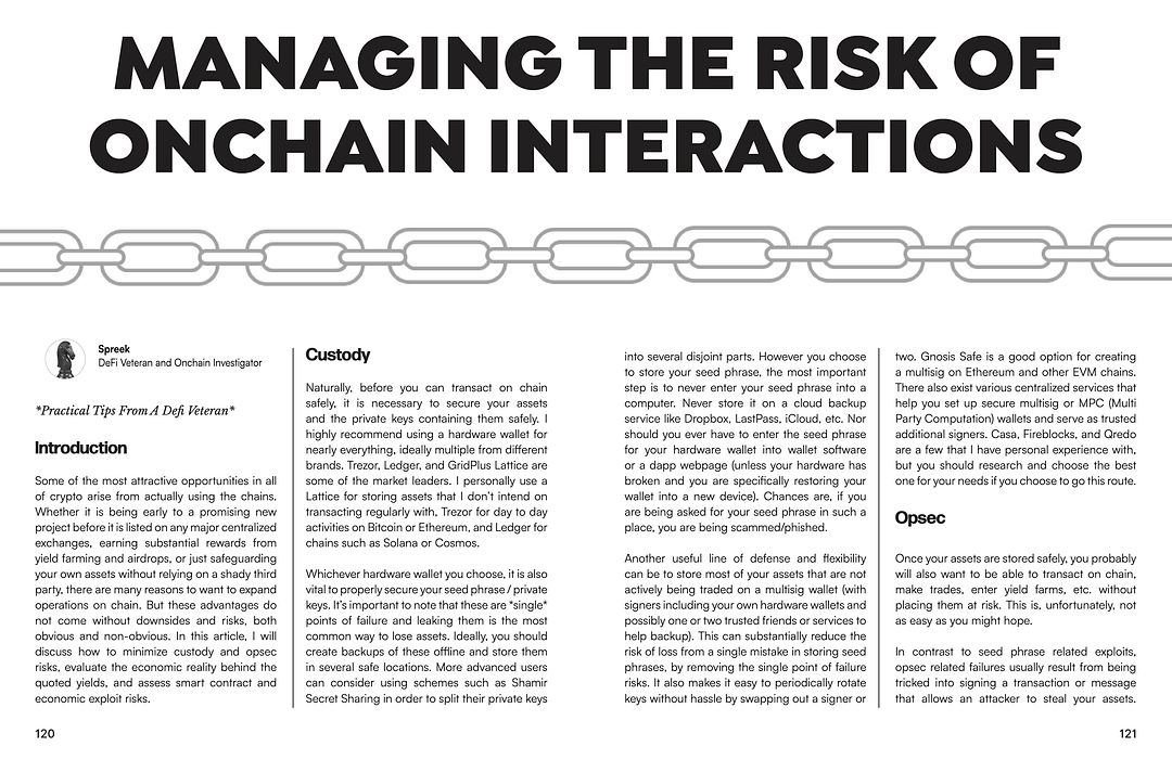 Managing the Risk of Onchain Interactions | Spreek