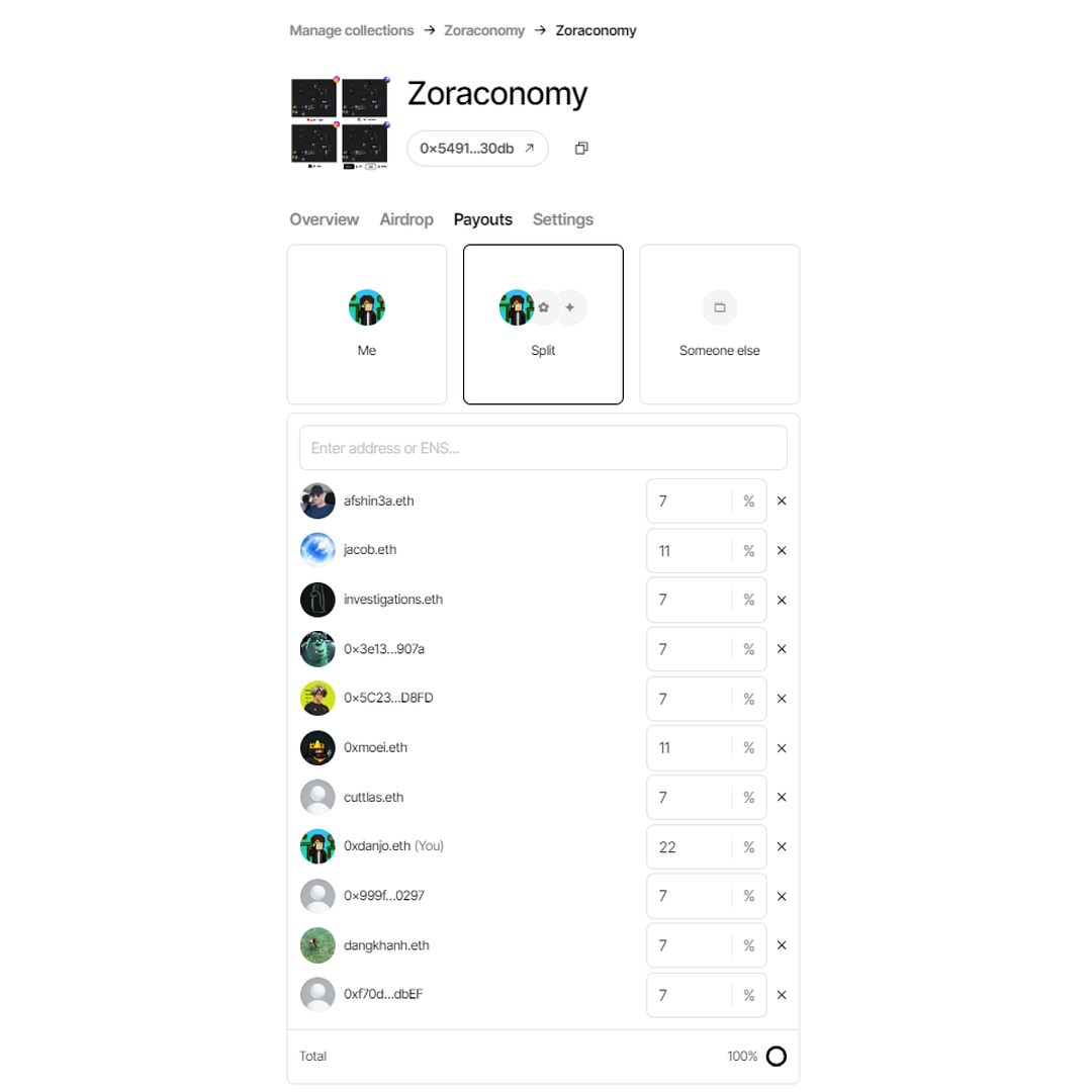 Split Zoraconomy (week 1)