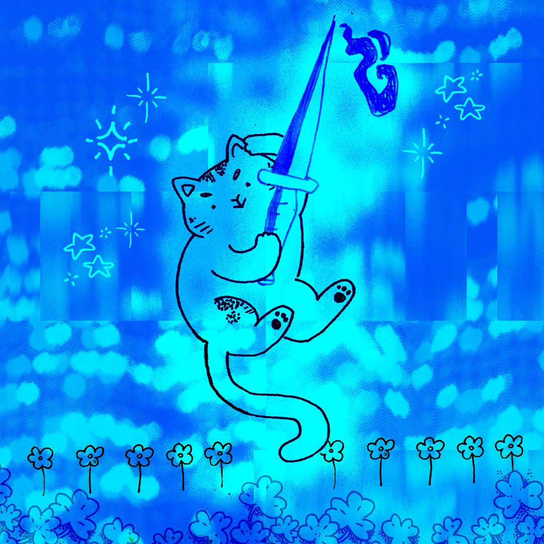 Magic Cat holding a Sword 🐈⚔️#10