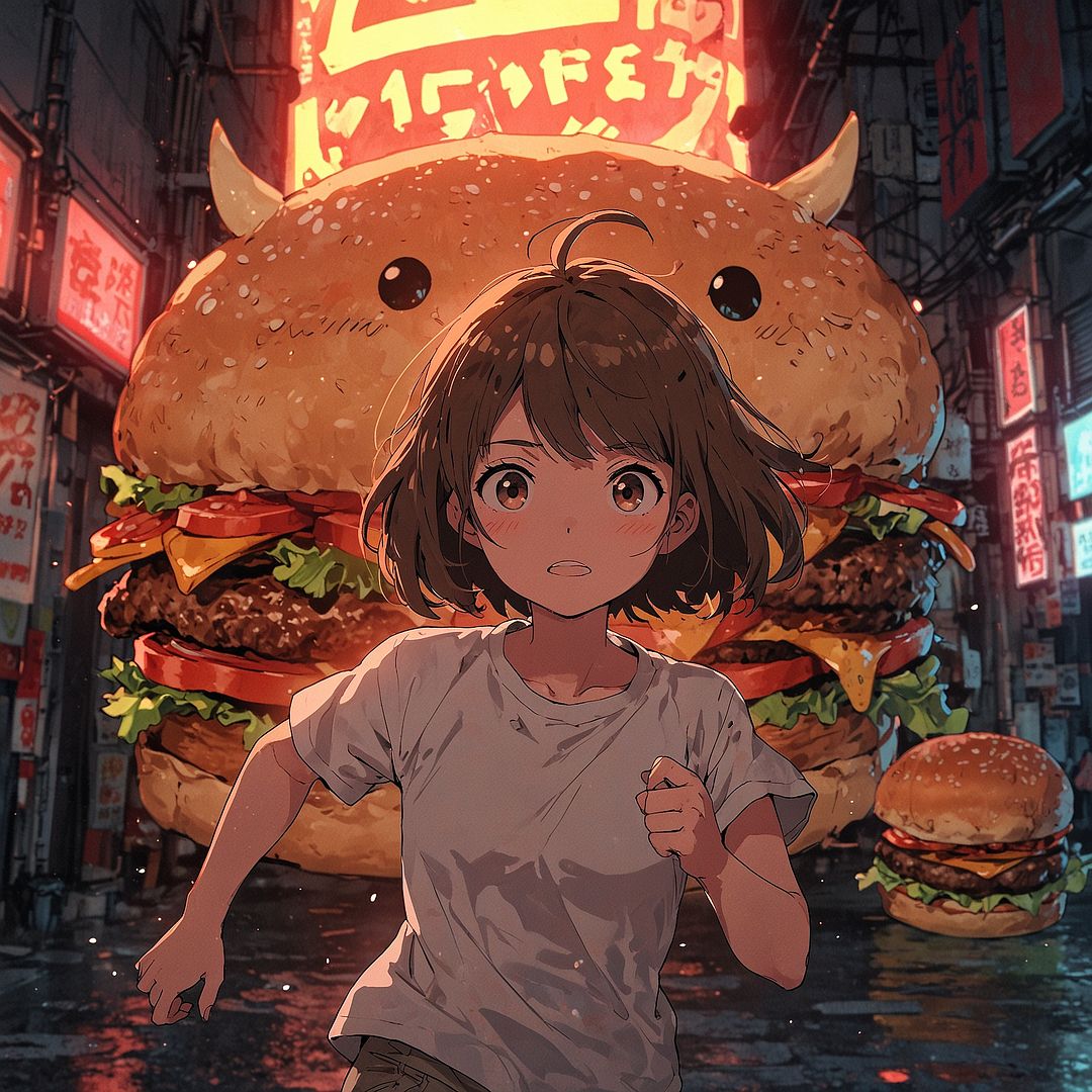 Hamburger Girl & Monster #1