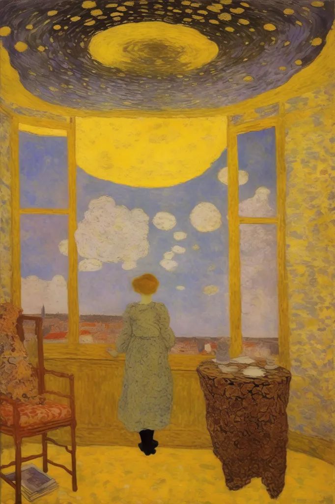 woman gazing at full moon dreamily