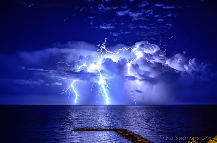 Lightning in the sea