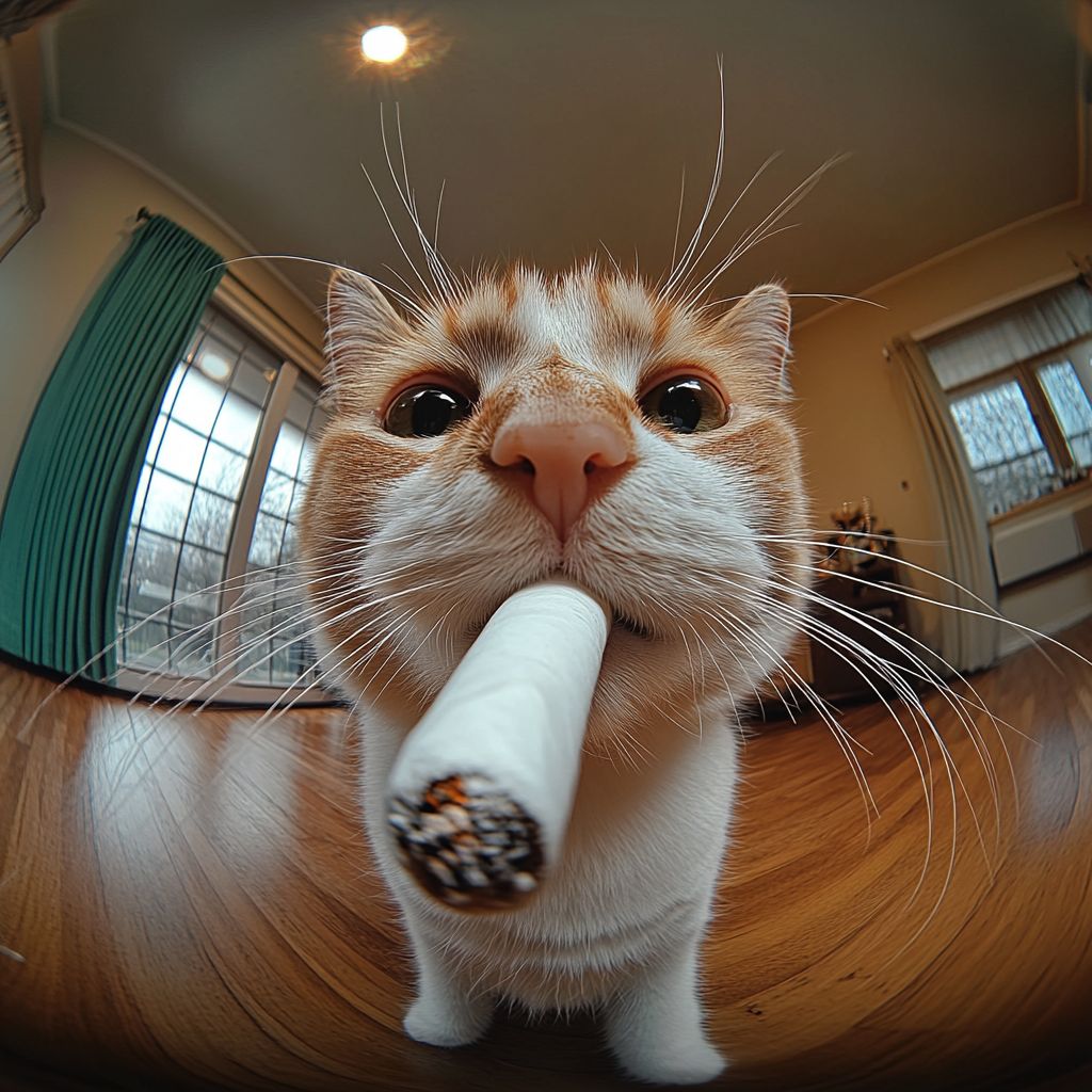 Cat smoking