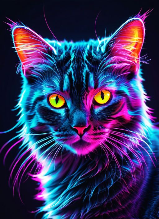 neon-cat-living-in-a-neural-network-419482672