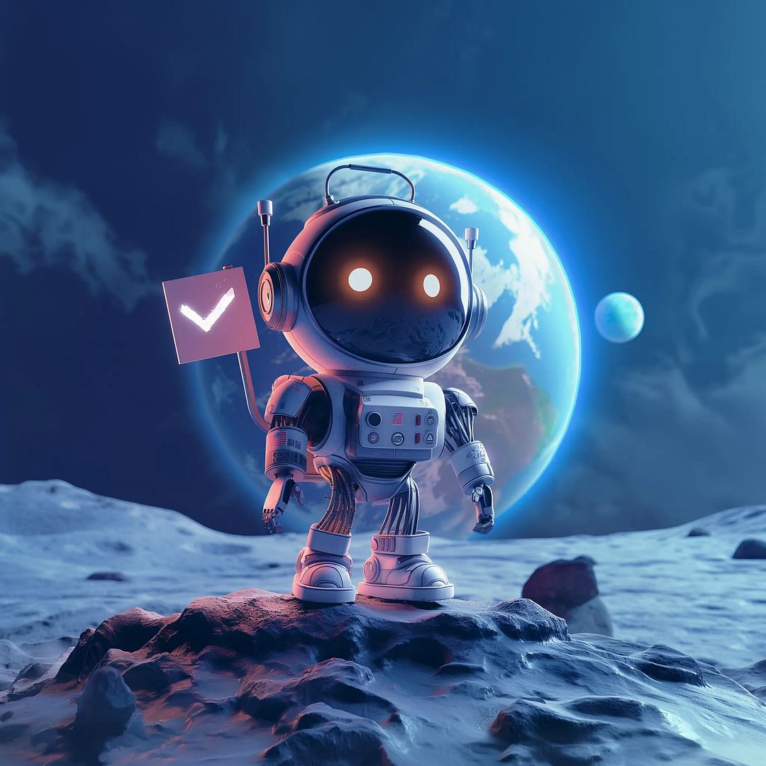 Check-in robot on the Moon