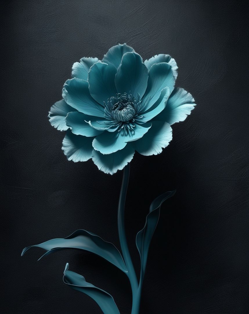 A Tealblue Flower in the Dark No.2