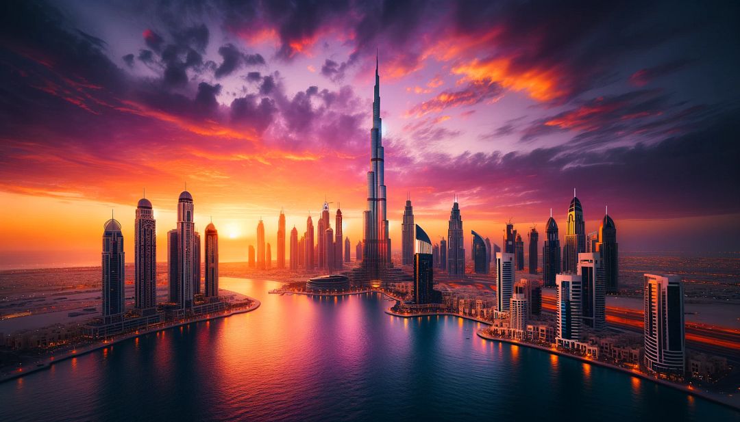 the skyline of Dubai