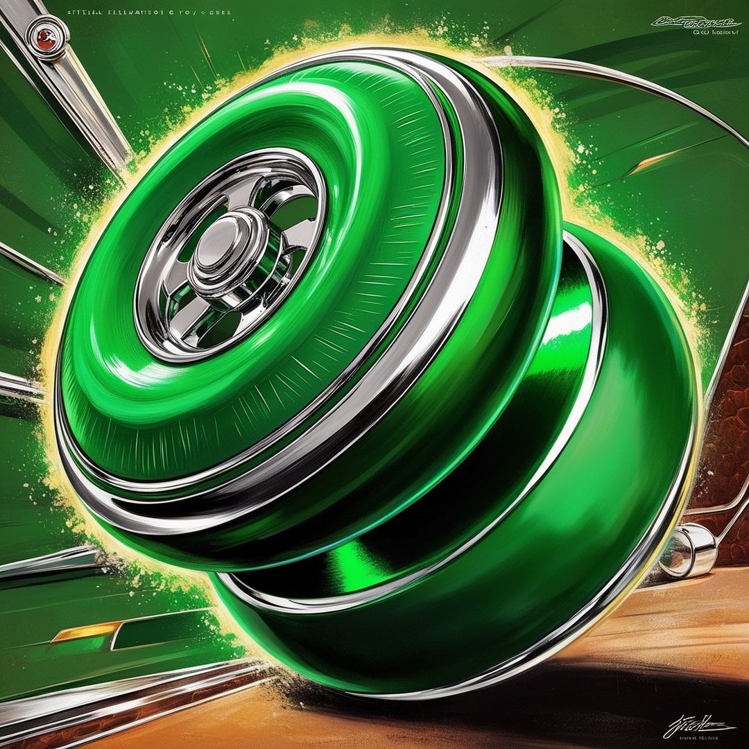 Default_A_stunning_illustration_of_a_vibrant_green_yoyo_crafte_1