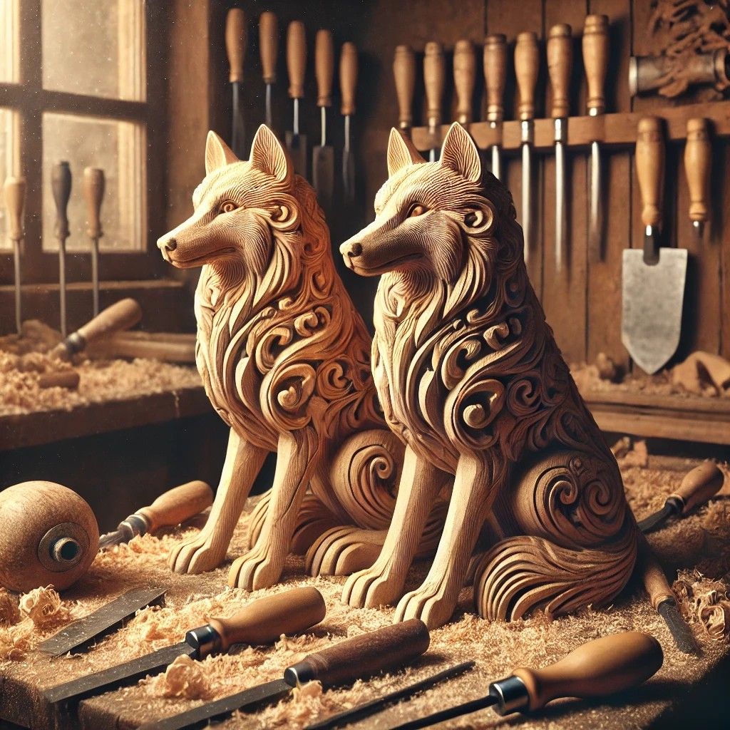 wooden wolf #10