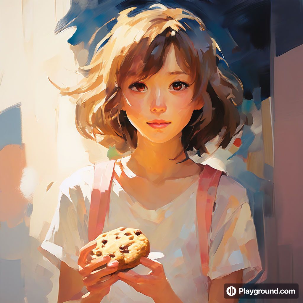 Beautiful girl with cookie