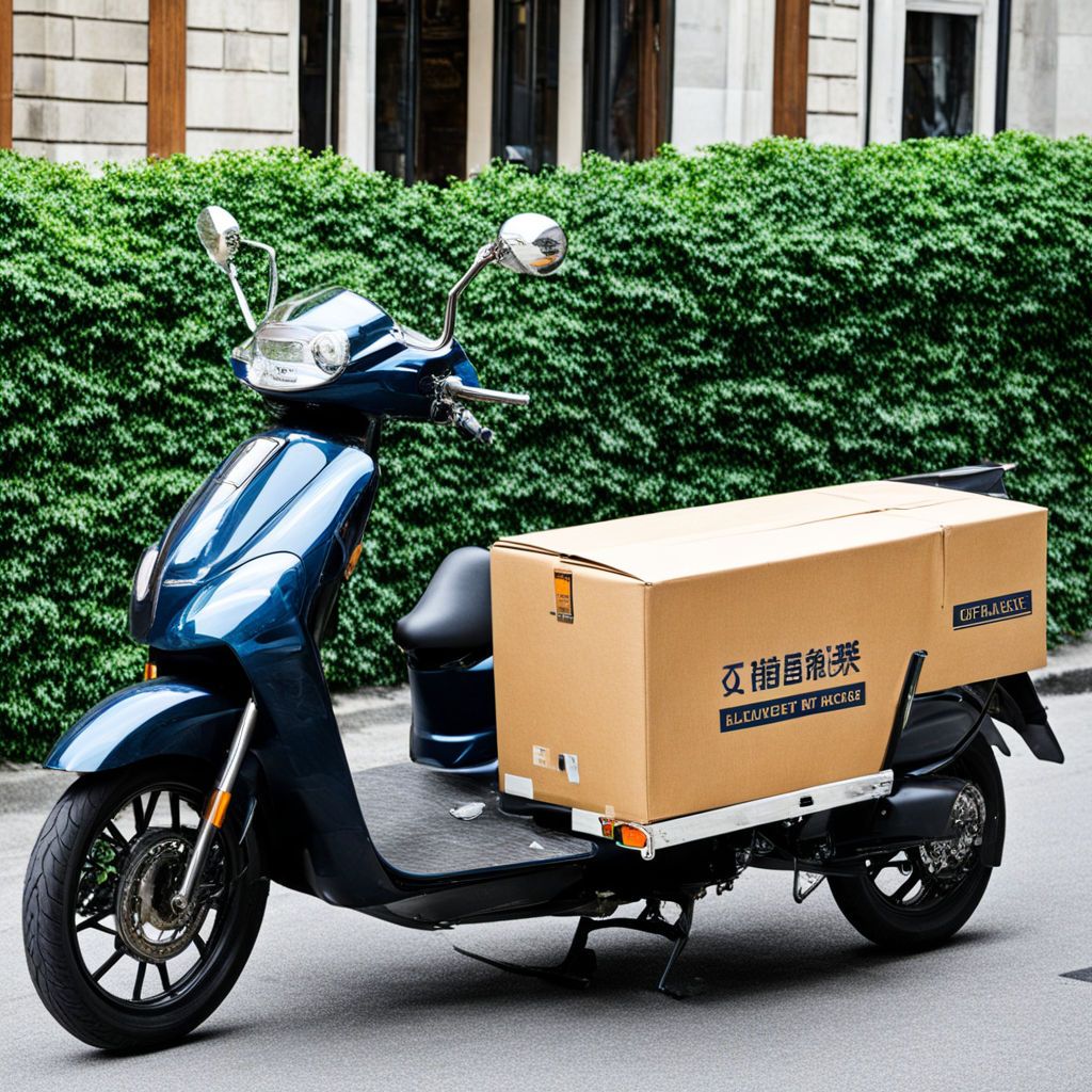 a delivery motorcycle