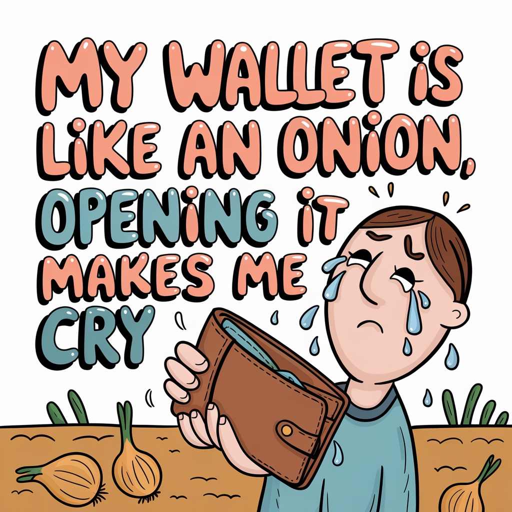 My wallet is like an onion, opening it makes me cry