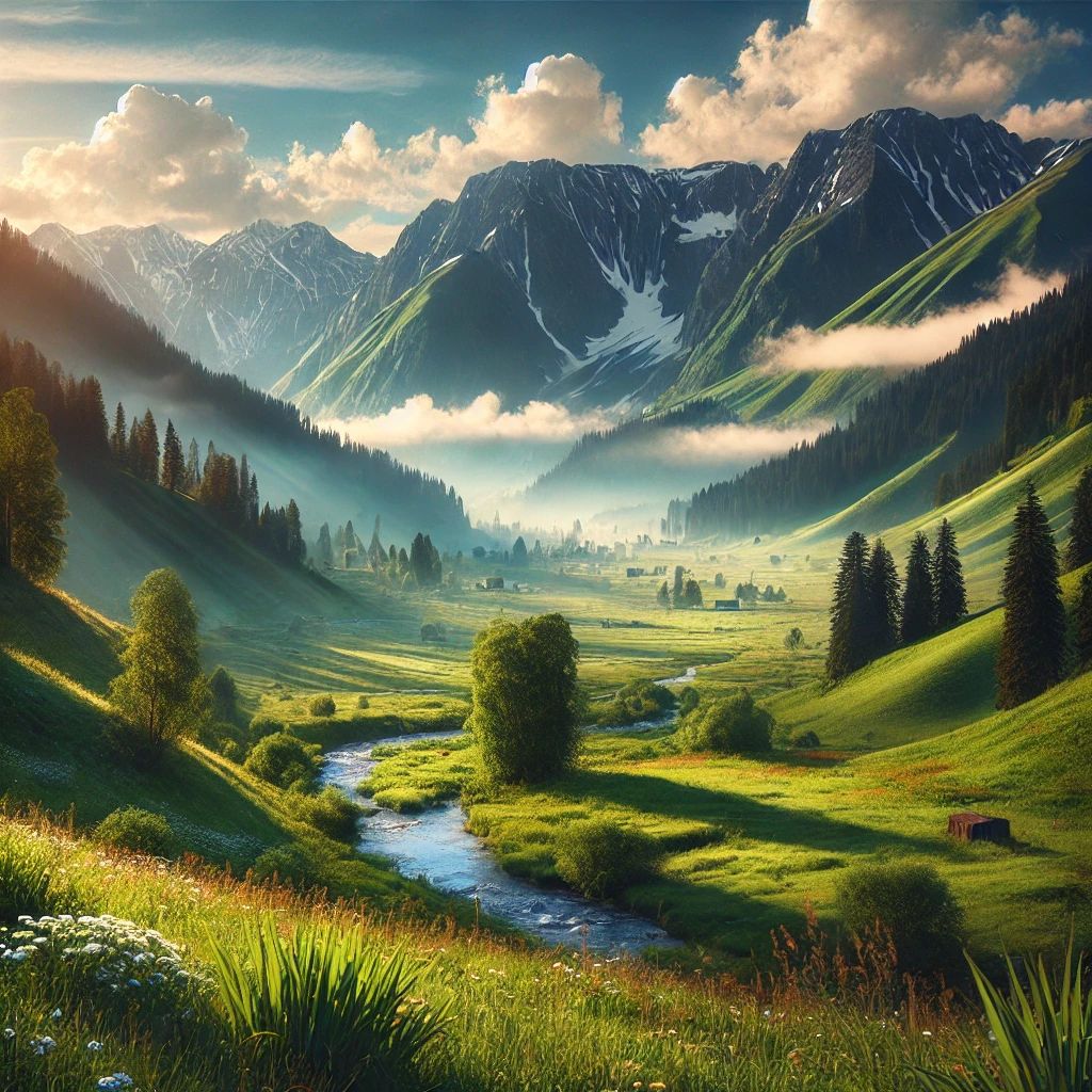 A beautiful landscape of a mountainous