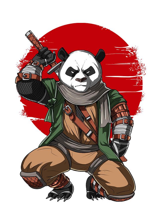 panda-bear-ninja-samurai