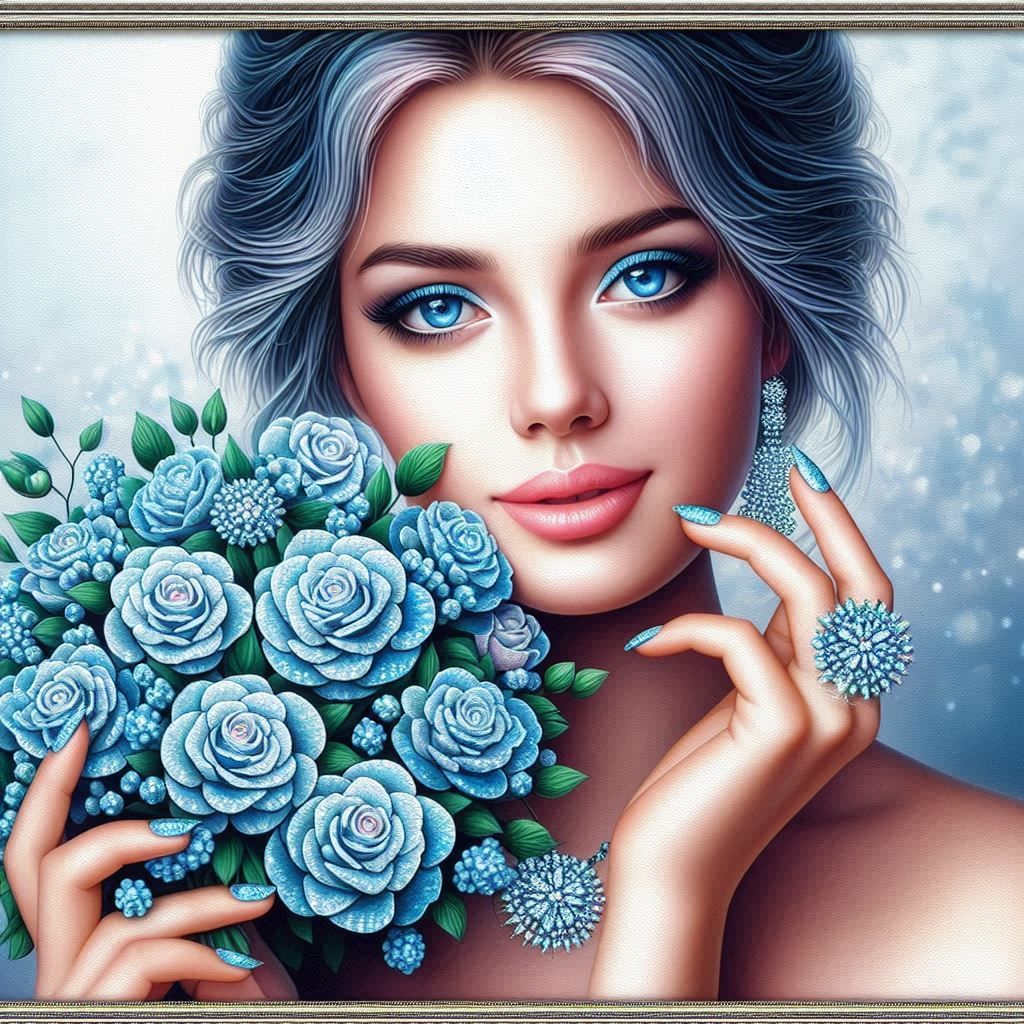 Blue diamond bouquet