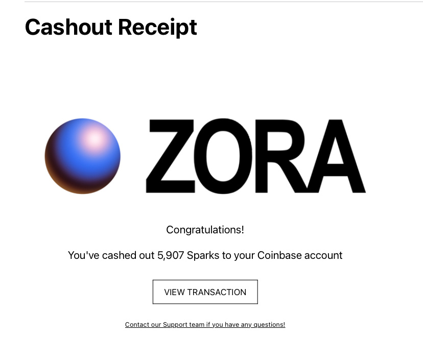 First Cashout Receipt