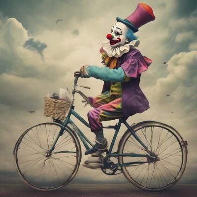 clownand bicycle