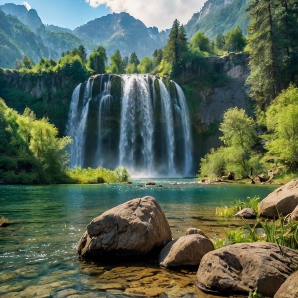 Waterfall in the mountains