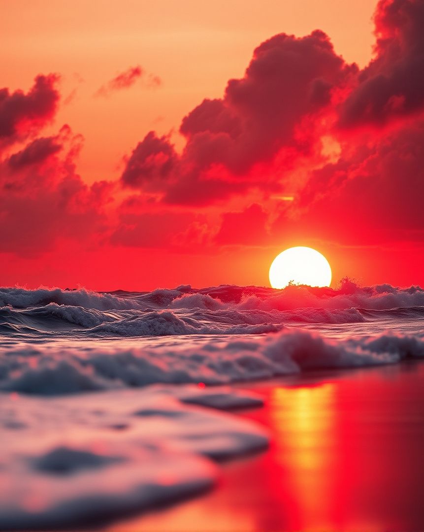 Sunset over the sea