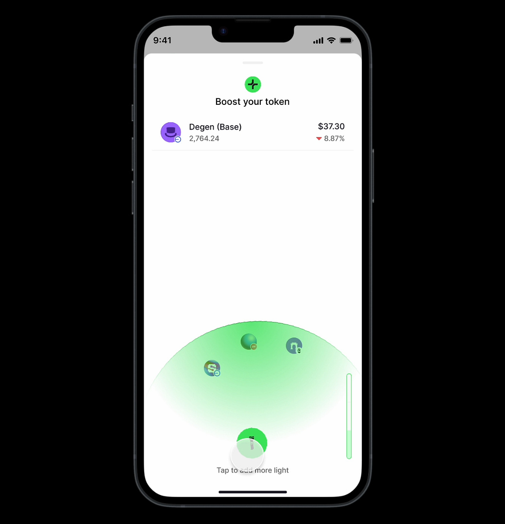 Tap to add more light - Boost x UniswapWallet integration