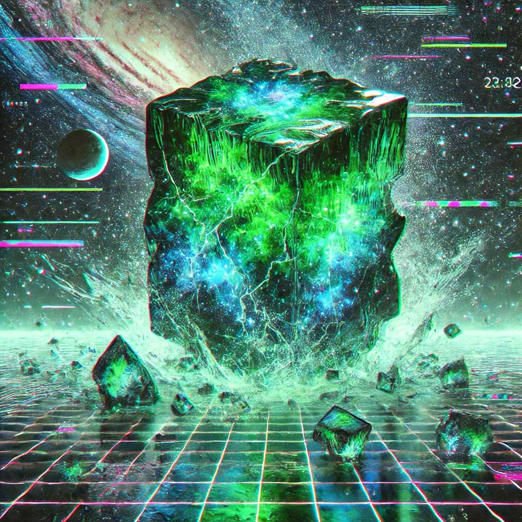 Cosmic Green Ice: Glitched Realms