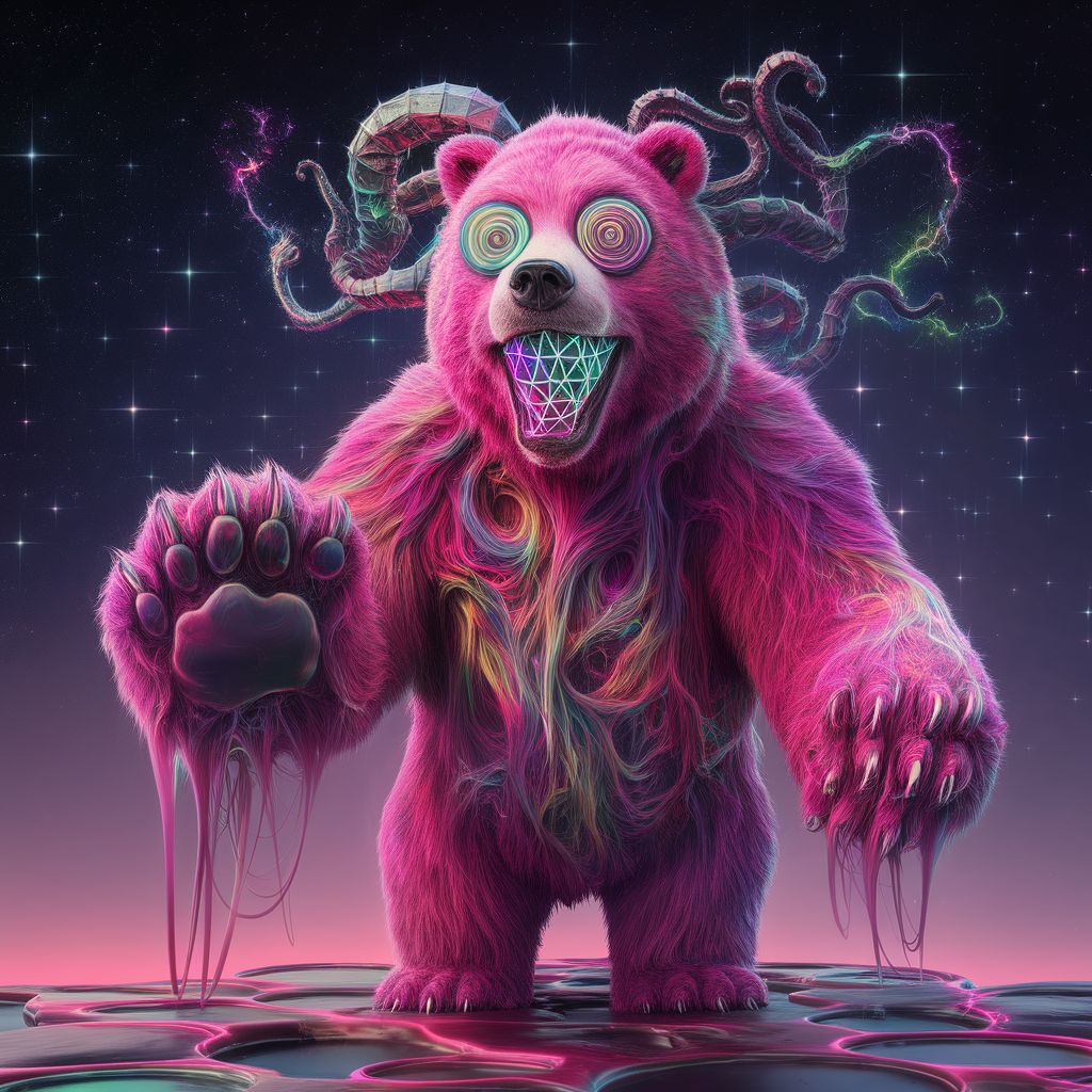 Psychedelic pink Bear