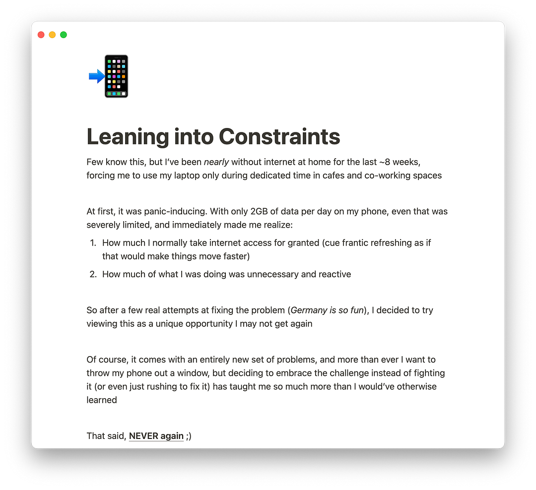 Leaning into Constraints