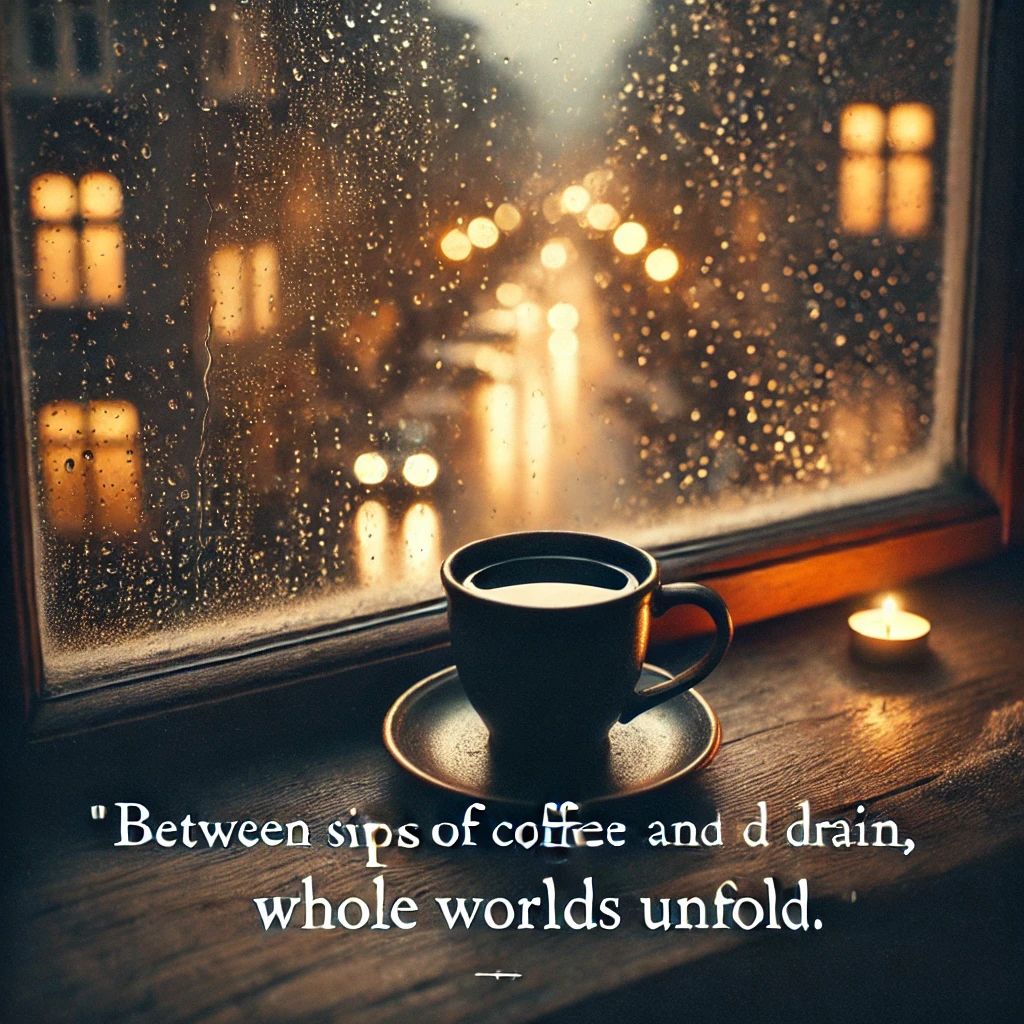 Between sips of coffee and drops of rain, whole worlds unfold. ☕🌧️