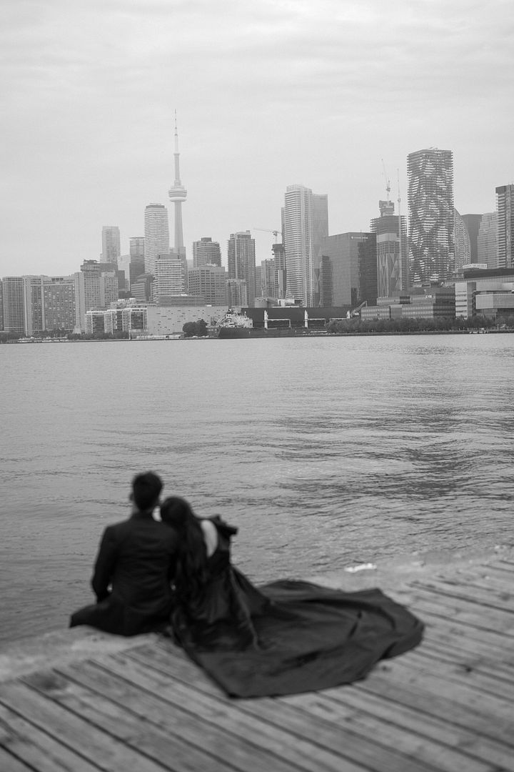 Romantic Couple Overlooking Toronto Skyline