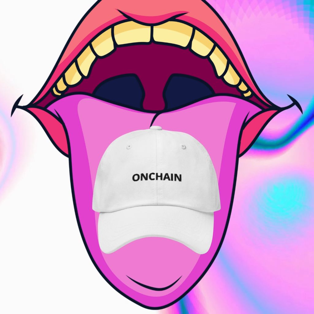 onchain hat - black on white