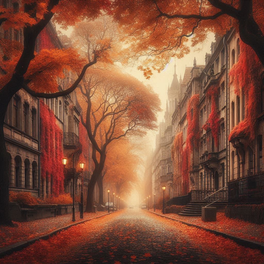 cityscape in autumn