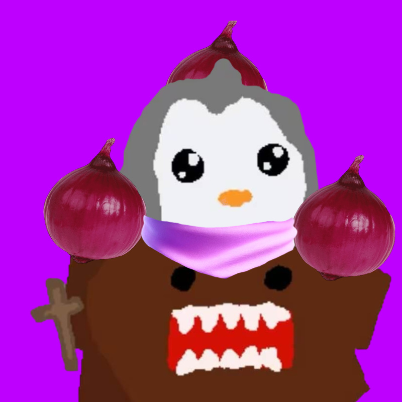 Penguin with onions