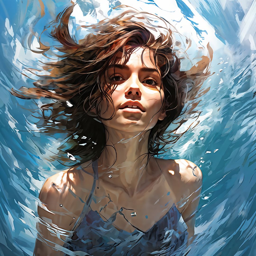 A Girl in water