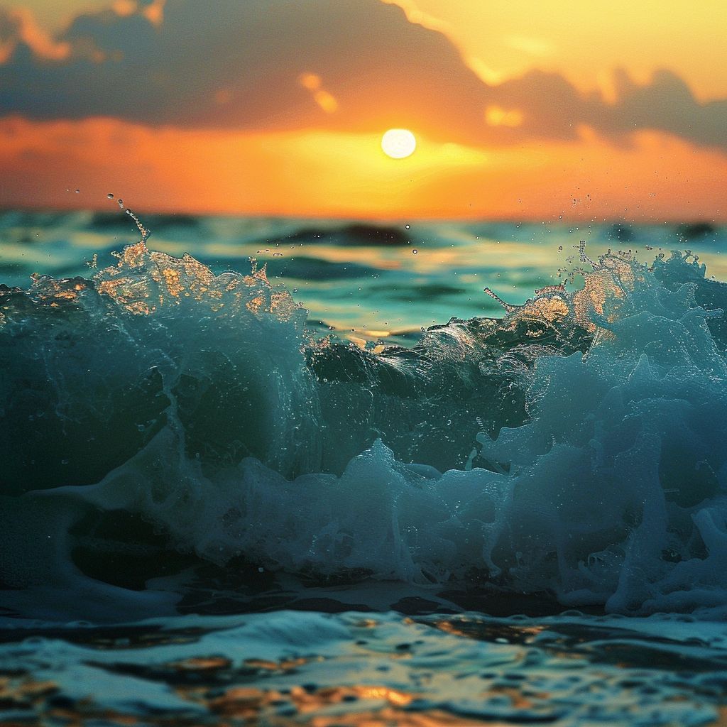 SUNRISE AND WAVES